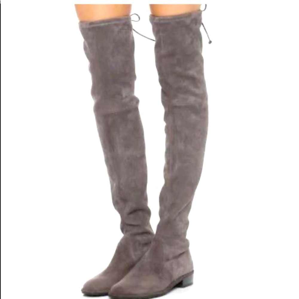 Stuart Weitzman grey over the knee suede boots